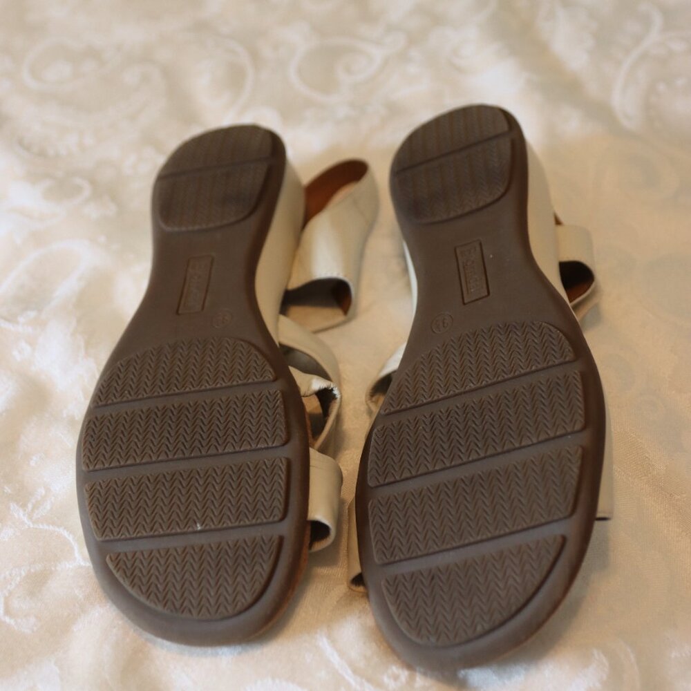 Bjorndal Double Time Off White Leather Upper Adjustable Sandals Size 9.5 - Picture 12 of 16